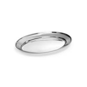 Ovaalne roostevabast terasest taldrik - 240 x 170 mm - Bränd HENDI - Fourniresto