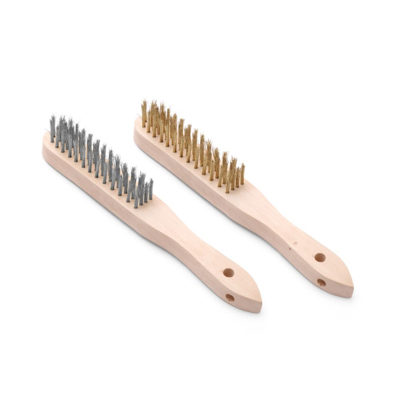 Set of brushes with brass and stainless steel bristles - 2 pieces - Brand HENDI - Fourniresto Set of brushes with brass and stainless steel bristles - 2 pieces - Brand HENDI - Fourniresto