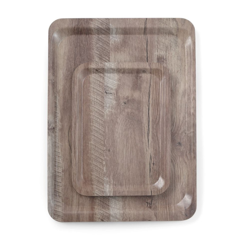 Plateau de Service en Mélamine Imprimé Bois Foncé - 530 x 370 mm Plateau de Service en Mélamine Imprimé Bois Foncé - 530 x 370 mm