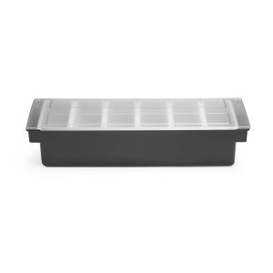 Koostisosade karp - 6 sektsiooni mustast ABS-ist - HENDI