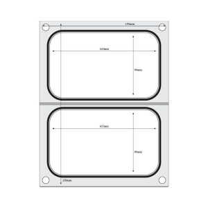 Tihendusmatriits käsitsi tihendajale - 2 sektsiooni 178 x 113 mm - Hendi