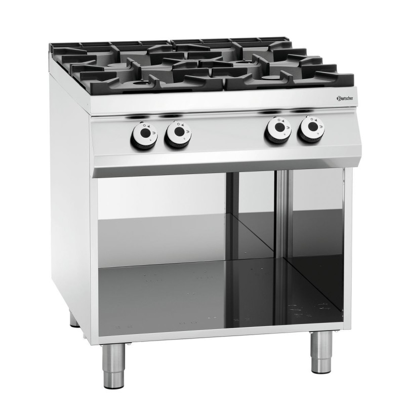 Four-burner range series 900 - Open base by the brand Bartscher Four-burner range series 900 - Open base by the brand Bartscher