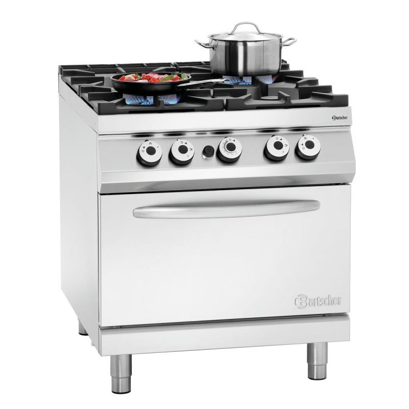 Four-burner range series 900 - Gas oven GN 2/1 from the brand Bartscher Four-burner range series 900 - Gas oven GN 2/1 from the brand Bartscher
