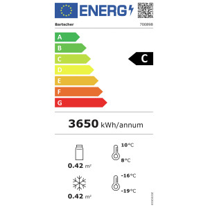 Külmik Positiivne ja Negatiivne - 430 L - Bartscher