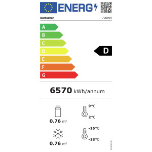 Külmik positiivse ja negatiivse temperatuuriga - 2 klaasustega - 820 L - Bartscher