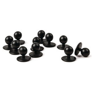 Mustad eemaldatavad nööbid - 12 tk komplektis - Whites Chefs Clothing - Fourniresto