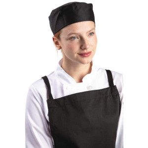 Must polüester-puuvillast kokamüts - suurus L 61 cm - Whites Chefs Clothing - Fourniresto