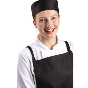 Must polüester-puuvillast kokamüts - suurus L 61 cm - Whites Chefs Clothing - Fourniresto