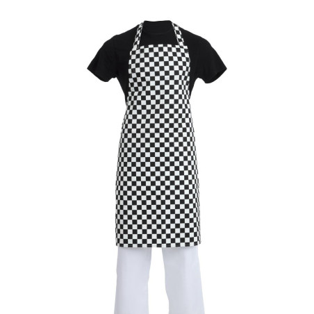 Põlle esipaneel mustvalgete ruutudega 970 x 710 mm - Whites Chefs Clothing - Fourniresto