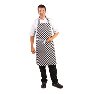 Põlle esipaneel mustvalgete ruutudega 970 x 710 mm - Whites Chefs Clothing - Fourniresto