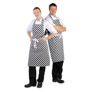 Põlle esipaneel mustvalgete ruutudega 970 x 710 mm - Whites Chefs Clothing - Fourniresto