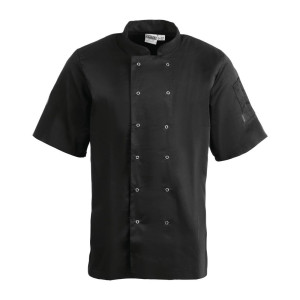 Must Köögisegu Must Lühikeste Varrukatega Vest Vegas - Suurus M - Whites Chefs Clothing - Fourniresto