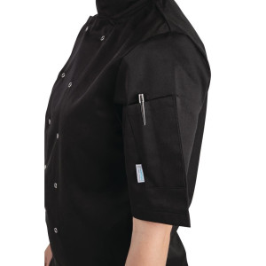 Must Köögisegu Must Lühikeste Varrukatega Vest Vegas - Suurus M - Whites Chefs Clothing - Fourniresto