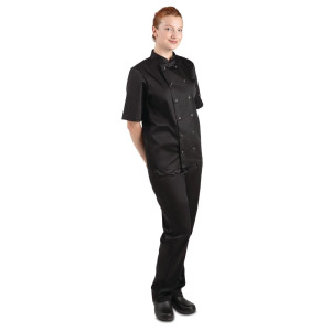 Must Köögisegu Must Lühikeste Varrukatega Vest Vegas - Suurus M - Whites Chefs Clothing - Fourniresto