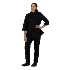 Must Köögisegu Must Lühikeste Varrukatega Vest Vegas - Suurus M - Whites Chefs Clothing - Fourniresto