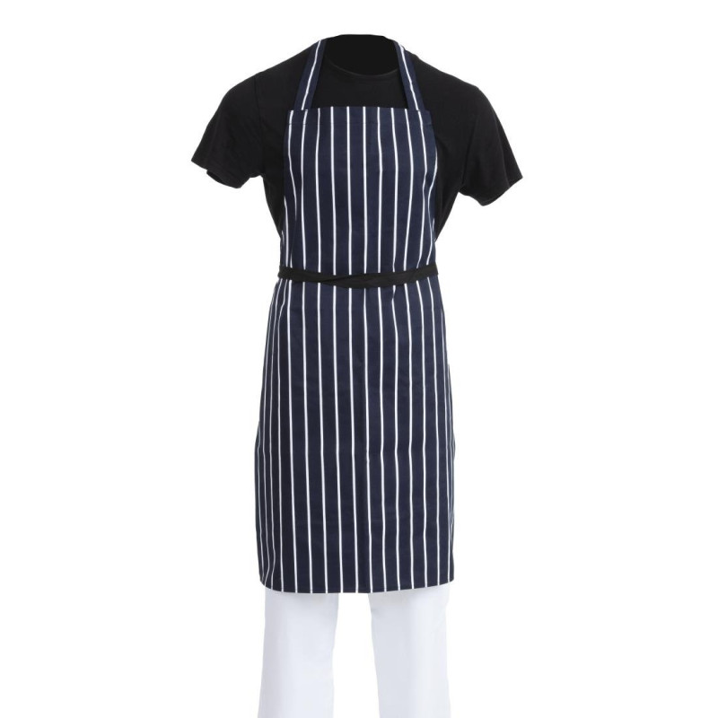 Põlle esipaelaga triibuline sinine ja valge 965 x 710 mm - Whites Chefs Clothing - Fourniresto Põlle esipaelaga triibuline sinine ja valge 965 x 710 mm - Whites Chefs Clothing - Fourniresto