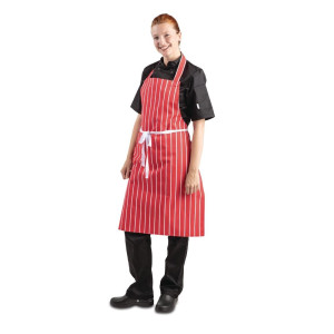 Punane ja valge triibuline põllekleit 710 x 970 mm - Whites Chefs Clothing - Fourniresto