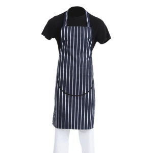 Põlle esitaskuga triibuline sinine ja valge 965 x 710 mm - Whites Chefs Clothing - Fourniresto