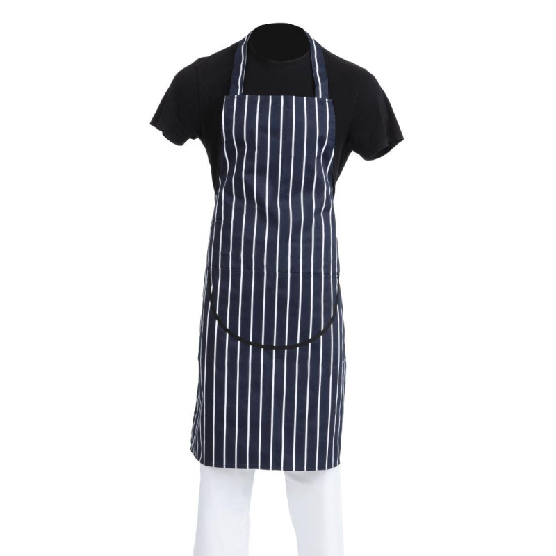 Põlle esitaskuga triibuline sinine ja valge 965 x 710 mm - Whites Chefs Clothing - Fourniresto Põlle esitaskuga triibuline sinine ja valge 965 x 710 mm - Whites Chefs Clothing - Fourniresto