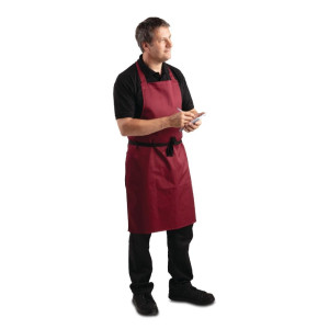 Põlle esipaneeliga Bordeaux polüester-puuvillast 710 x 970 mm - Whites Chefs Clothing - Fourniresto