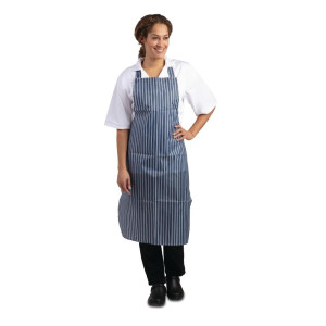 Pritsitud triibuline sinise ja valgega põlleesiliist 1016 x 711 mm - Whites Chefs Clothing - Fourniresto