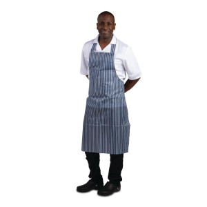 Pritsitud triibuline sinise ja valgega põlleesiliist 1016 x 711 mm - Whites Chefs Clothing - Fourniresto