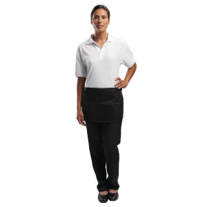 Must Limonaadikoristaja taskute ja lukuga must polüesterpuuvillast 450 x 305 mm - Whites Chefs Clothing - Fourniresto
