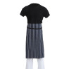Köögiapron triibuline sinine ja valge 760 x 920 mm - Whites Chefs Clothing - Fourniresto
