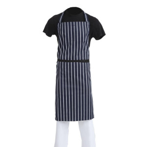 Pikendatud taskuta mere- ja valge triibuline põllekleit - Whites Chefs Clothing - Fourniresto