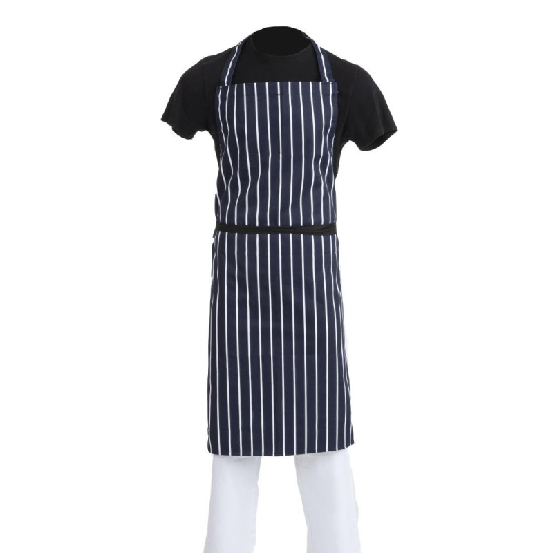 Pikendatud taskuta mere- ja valge triibuline põllekleit - Whites Chefs Clothing - Fourniresto Pikendatud taskuta mere- ja valge triibuline põllekleit - Whites Chefs Clothing - Fourniresto