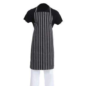 Köögi triibuline esiliist must-valge 760 x 970 mm - Whites Chefs Clothing - Fourniresto