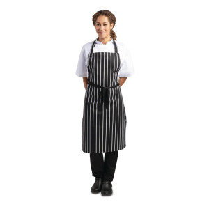 Köögi triibuline esiliist must-valge 760 x 970 mm - Whites Chefs Clothing - Fourniresto