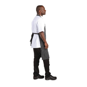 Köögi triibuline esiliist must-valge 760 x 970 mm - Whites Chefs Clothing - Fourniresto