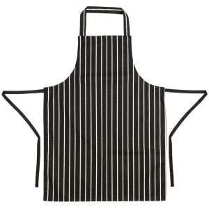 Köögi triibuline esiliist must-valge 760 x 970 mm - Whites Chefs Clothing - Fourniresto