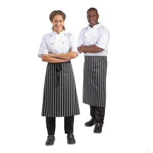 Köögi triibuline valge ja must põll 760 x 970 mm - Whites Chefs Clothing - Fourniresto