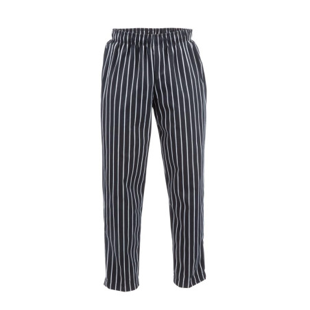 Köögipüksid Unisex Baggy Triibuline Must ja Valge - Suurus L - Chef Works - Fourniresto