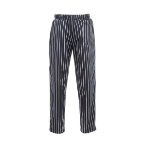 Köögipüksid Unisex Baggy Triibuline Must ja Valge - Suurus L - Chef Works - Fourniresto