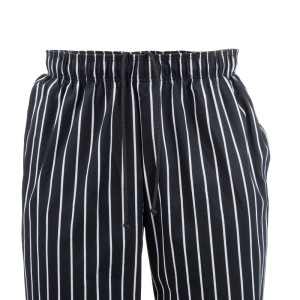 Köögipüksid Unisex Baggy Triibuline Must ja Valge - Suurus L - Chef Works - Fourniresto