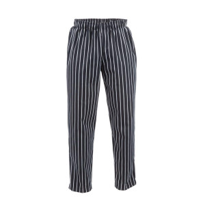 Köögipüksid Baggy triibulised must-valged - suurus XL - Chef Works - Fourniresto