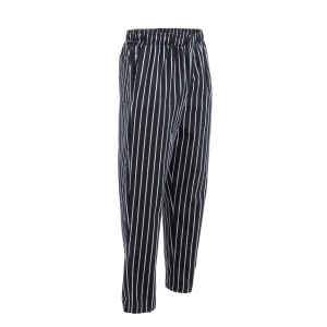 Köögipüksid Baggy triibulised must-valged - suurus XL - Chef Works - Fourniresto