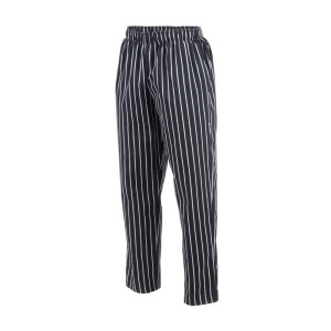 Köögipüksid Baggy triibulised must-valged - suurus XL - Chef Works - Fourniresto