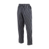 Köögipüksid Baggy triibulised must-valged - suurus XL - Chef Works - Fourniresto