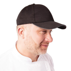 Cool Vent musta baseball-müts halli äärisega - Üks suurus - Chef Works - Fourniresto