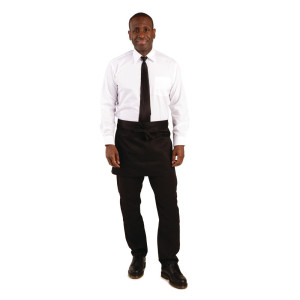 Must polüesterpuuvillast lühike ettekandja esiliist 373 x 750 mm - Whites Chefs Clothing - Fourniresto