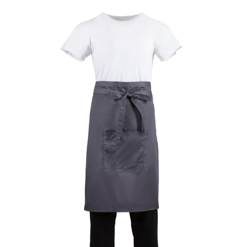 Anthracite Grey Server Apron in Polycotton 1000 x 700 mm - Whites Chefs Clothing - Fourniresto Anthracite Grey Server Apron in Polycotton 1000 x 700 mm - Whites Chefs Clothing - Fourniresto