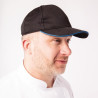 Cool Vent musta baseball-müts sinise äärisega polüester-puuvillast - Üks suurus - Chef Works - Fourniresto