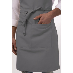 Põlle esiliistme ja reguleeritava kaelapaelaga topelttaskuga hall 610 x 860 mm - Chef Works - Fourniresto