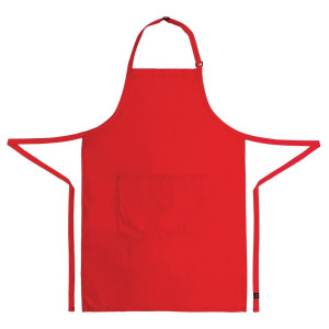 Põlle esipaneeliga, reguleeritava kaelapaela ja topelttaskuga punane 610 x 860 mm - Chef Works - Fourniresto