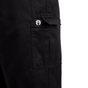 Kokanduspüksid Mixte Fit Cargo Must - Suurus M - Chef Works - Fourniresto