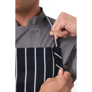 Premium triibuline mereväe sinine ja valge rätik eesriie - Chef Works - Fourniresto